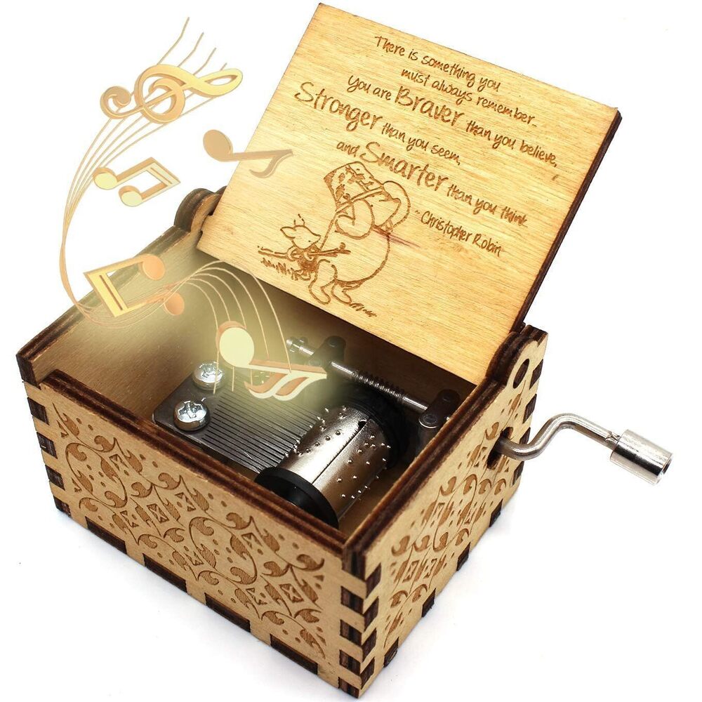 6097 Wooden Music Box - The Pooh Saying Music Box Gift for Friend